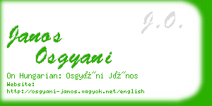 janos osgyani business card